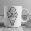 Cone-Shaped Treat SVG Design A colorful illustration of a cone-shaped ice cream with a scoop and toppings.