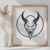 Free SVG Clip Art for Halloween A stylized illustration of the devil in a dark, gothic-inspired setting, suitable for Halloween designs.