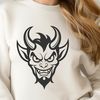 Satan Illustration with Intricate Details A vector design featuring a depiction of Satan with intricate details and bold lines.