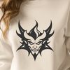 Minimalist Devil Design A minimalist illustration of the devil in a bold, graphic style.