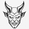 Classic Devil Design Vector Art A classic depiction of the devil in a darkened setting, suitable for Halloween-themed designs.