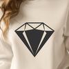 Symmetrical Triangle Figure Design A geometric figure made up of four triangular faces, symmetrical and angular shape.