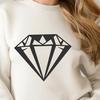 Diamond Geometry Vector Graphic A geometric diamond shape made up of multiple facets.