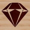 Illustration of a geometric diamond shape with clean lines and sharp edges.