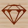 Pointed Facet Geometric Pattern A geometric shape with pointed facets, representing a diamond.