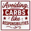 A humorous quote about dieting in a clean vector font.
