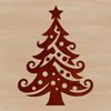 A simple vector graphic representation of a classic Christmas tree for commercial or personal use.