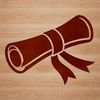 Vector illustration of a graduation scroll with diploma and paper details.