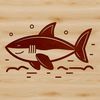 A detailed illustration of a shark, suitable for graphic design and crafts.
