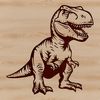 A vector graphic design featuring a colorful dinosaur illustration for crafting projects.