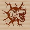 Colorful dinosaur design suitable for cutting machine or pyrography crafts.