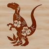 Ancient Creatures Illustration A prehistoric dino illustration featuring intricate details and ornate patterns.