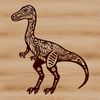 Dinosaur design made with vector graphics for use as clip art or stencil.