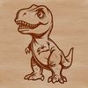 Tiny T Rex Illustration A detailed illustration of a small T Rex dinosaur from the prehistoric era.