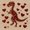 Dinosaur Decorations in Heart-Shaped Design A prehistoric dinosaur with heart-shaped decorations on its body.