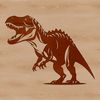 Ancient Beast in Prehistoric Landscape Illustrative graphic of a Tyrannosaurus Rex in prehistoric landscape.