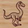 A detailed illustration of a prehistoric dino, designed as vector art for cutting machines or laser cutters.