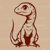 A digital vector design of a young dinosaur with a clean cut outline suitable for various applications.