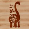 An SVG clip art design featuring a detailed brachiosaurus dinosaur.