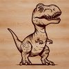 Cute T Rex Vector Art Design A prehistoric baby T rex dinosaur in vector format.