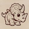Illustrative image of a prehistoric baby dino in vector format.