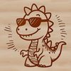 Prehistoric Cuties Galore A cartoon-style dinosaur design created using SVG technology.