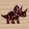 A detailed illustration of a prehistoric Triceratops dinosaur, created as vector art for various design applications.
