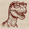 Prehistoric T-Rex in Spectacles Vector Design A prehistoric T-Rex dinosaur wearing glasses in a vector design.