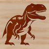 Prehistoric Land Dino Scene A prehistoric T-Rex dinosaur standing in a natural landscape, illustrated as a vector graphic.