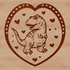 Vector Dino with Love Hearts A prehistoric baby dinosaur with love hearts on its body, depicted in vector format.
