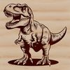 A prehistoric Tyrannosaurus Rex dinosaur in a vector format.