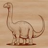 Long-Necked Dino Illustration A large, long-necked brachiosaurus dinosaur from the prehistoric era.