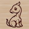 Colorful vector art of a cute dinosaur design