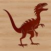 Simplified Dino Graphics Template A prehistoric dino illustration in a simplified style suitable for clip art designs.