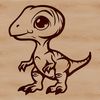 Baby Dinosaur Vector Design A prehistoric baby dinosaur illustration in vector format, suitable for cutting machine stencils or pyrography designs.