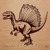Illustrated prehistoric Spinosaurus dinosaur in vector format.