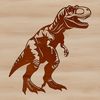 Detailed T Rex Dinosaur Drawing A detailed illustration of a Tyrannosaurus Rex dinosaur in prehistoric times.