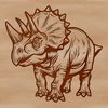Triceratops Vector Artwork Design A prehistoric triceratops dinosaur depicted in detailed vector art style.
