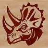 Triceratops Head Frill Vector Art An illustration of a prehistoric Triceratops dinosaur with its distinctive head frill, suitable for vector art projects.