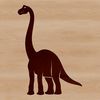 A prehistoric brachiosaurus dinosaur stands tall in a detailed, vector illustration.