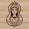 Immaculate Heart Icon Vector Design Religious iconography featuring the Immaculate Heart symbol, suitable for digital design and craft projects.