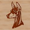 Canine Breed Portrait SVG A vector illustration of a Doberman Pinscher's head, suitable for clip art and digital design.