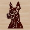 Vector Graphic Dog Breed Silhouette A detailed vector illustration of a Doberman Pinscher's head, suitable for cutting machine designs or digital artwork.
