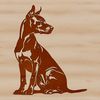 A sitting Doberman Pinscher breed dog, suitable for animal design projects.