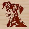 Vector image of a Doberman Pinscher breed dog featuring its distinctive features.