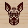 Elegant Dog Breed Design An ornate vector design featuring a Doberman Pinscher breed of dog.