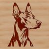 Doberman Head Illustration Illustrative vector design of a Doberman Pinscher's head, suitable for commercial or personal use as a clip art template.