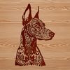 An SVG graphic of a Doberman Pinscher, ideal for use in various design projects.