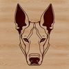 Doberman Breed Dog Silhouette Design A high-quality digital representation of a Doberman Pinscher breed dog in a single isolated design.