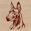 Beautiful Canine Portrait SVG Illustrated vector image of a Doberman Pinscher's head, suitable for digital crafting and design.